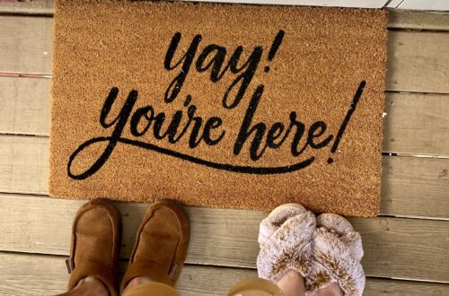 you're here doormat